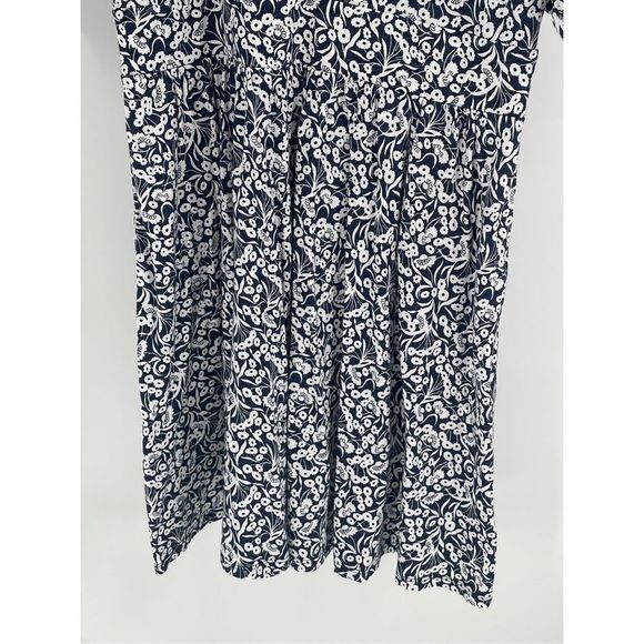 Boden Dress Women Size 14 Back Cutout Floral Mini Dress V Neck Short Sleeve Blue - Picture 3 of 13